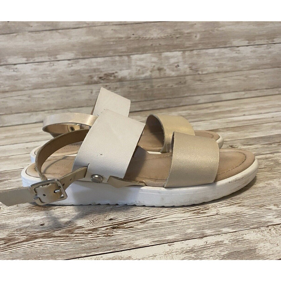 Guilias Palai Sandals Girls Pink Cream Size 8? Thick Straps Open Toe - Picture 5 of 12